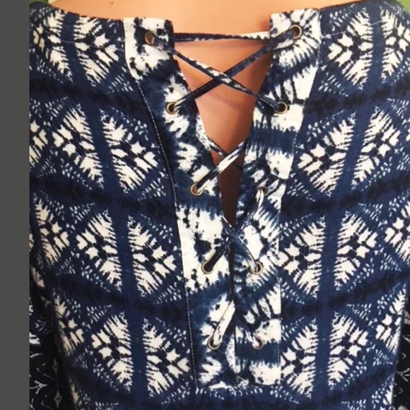 Gypsy 05 NWT Blue Shabori Print Mini Shift Dress S - Picture 6 of 7